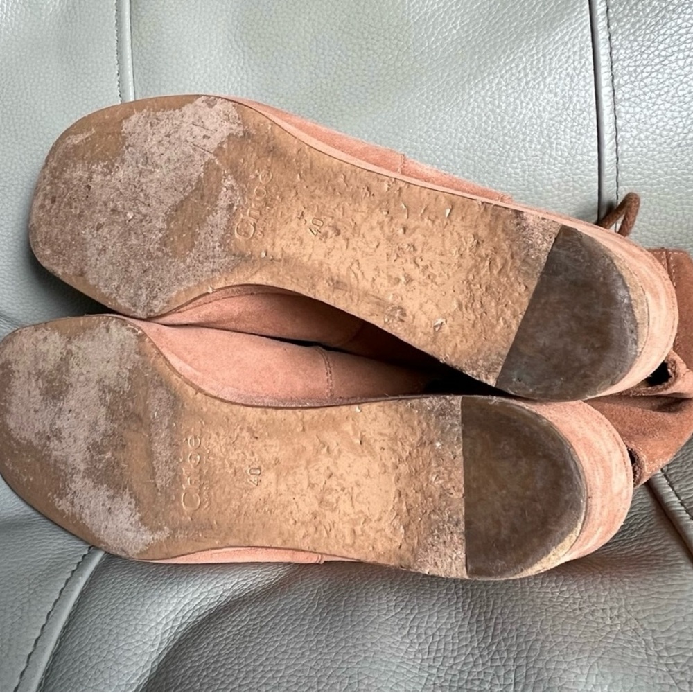 CHLOE Sandals Sz 40 US 10 Lace Up Italian Suede Gladiator Wedge Chillier Brown - Picture 5 of 14